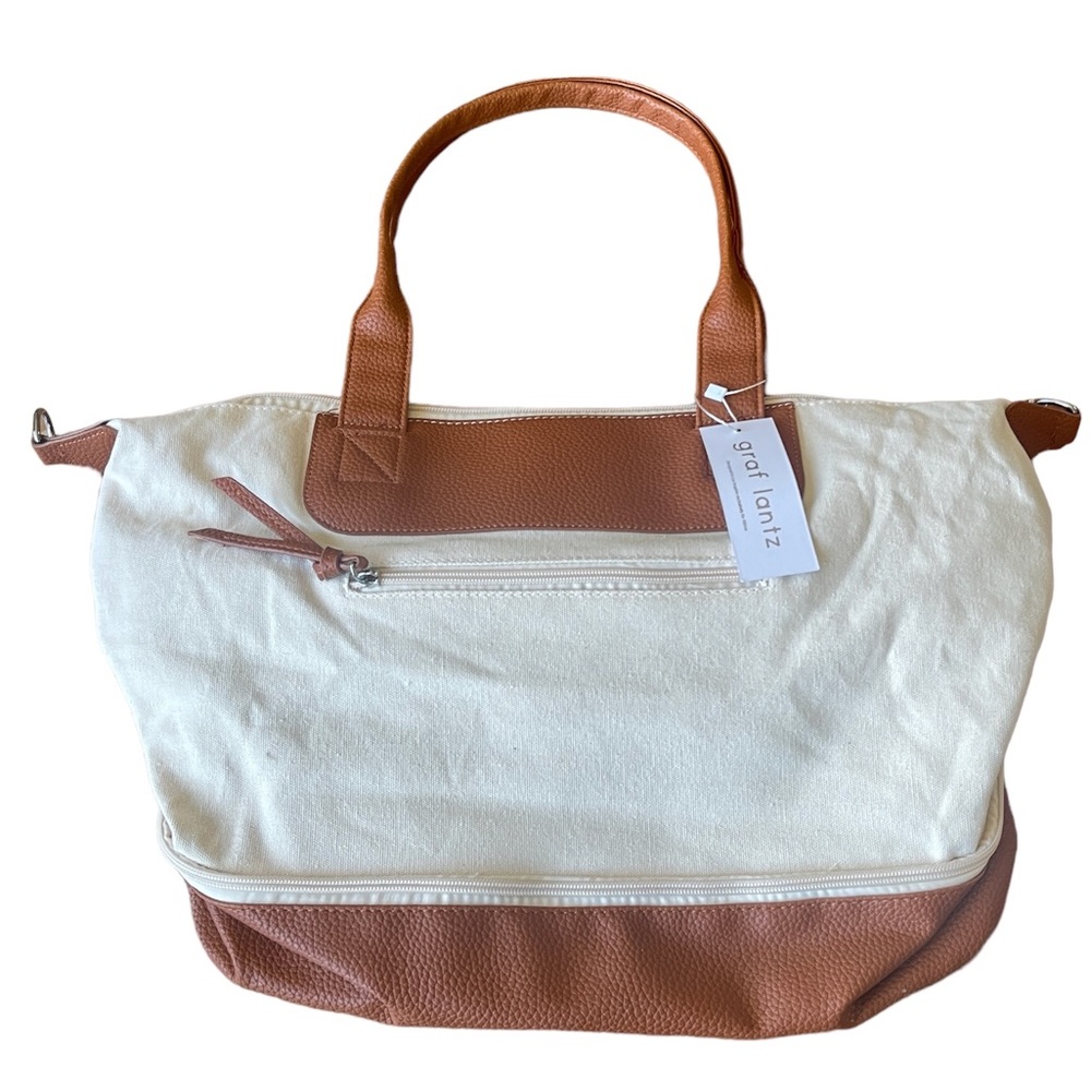 Gordani Women's Elegant Cream and Tan Travel Bag
